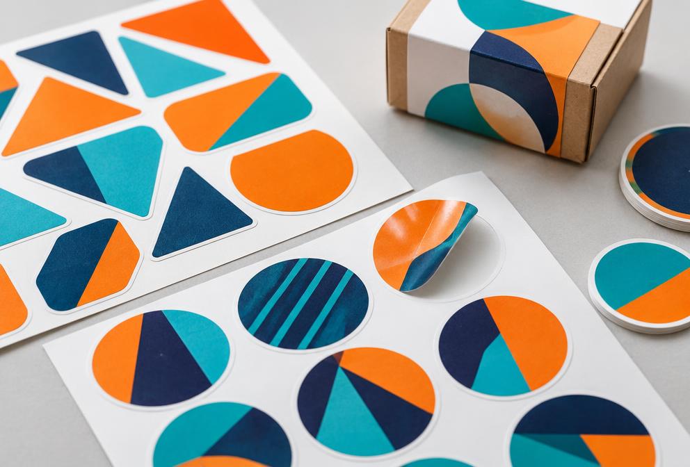 Custom adhesive stickers and packaging labels